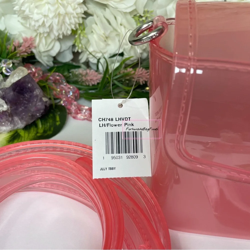 Flower Pink Coach Jelly Tabby Bag CH748 & Vintage Glitter Watermelon Charm SET - Picture 9 of 15
